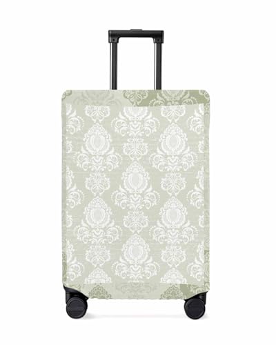 Travel Luggage Cover Large Suitcase Cover Fit for 26-28 Inch Luggage Vintage Floral Luggage Protector Suitcase Cover Boho Retro Floral Textured Sage Green Luggage Cover Protector for Suitcase
