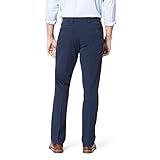 Dockers Men's Slim Fit Signature Khaki Lux Cotton Stretch Pants, Navy, 36W x 32L