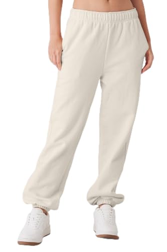 Alo Yoga Women's Accolade Sweatpants, Bone, Off White, M