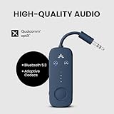 Avantree Relay - Premium Airplane Bluetooth 5.3 Adapter, Supports 2 AirPods or Headphones with aptX Adaptive, 3.5mm AUX Jack Wireless Audio Transmitter for Planes, Airline, Travel, TV