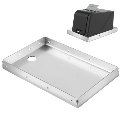Shimeyao 304 Stainless Steel Printer Tray 10.24 x 6.5 Inch POS KDS Printers Shelf Thermal Printer Stand Mounts to Wall or Shelf Edge, Silver, 4 Mounting Holes Each Side(1 Pack)