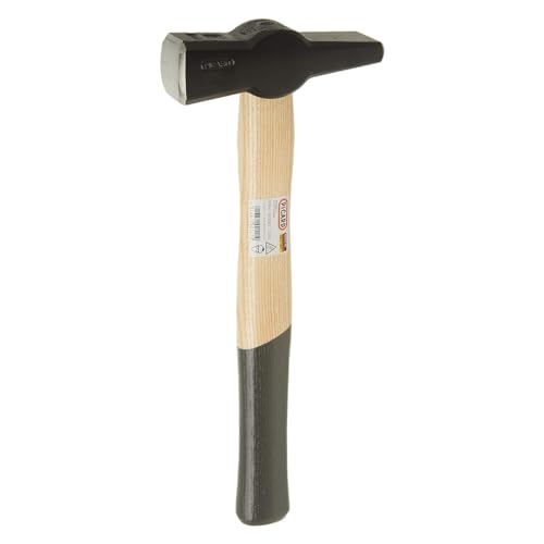 Picard Blacksmith Hammer, Swedish Pattern, Cross Peen Hammer, Forged Alloyed Steel Head, Chamfered Edges, Black Powder Coated, Dual Curved Ash Handle, 1000g