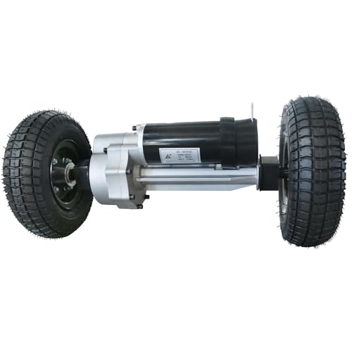 YC Yier Rear Axle Drive Axle with 24V 350W Brush Electric Motor Transaxle & 9x3.50-4 Rear Wheels Tires for Trolley Wagon Mobility Scooter Skateboard Tricycle Wheelbarrow WheelChair Utility Vehicles