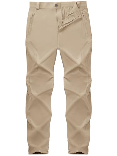 SEVEGO 30"/32"/34"/36"/38" Inseam Men's Tall Hiking Pants Quick Dry Outdoor Waterproof Fishing Cargo Pants with 5 Pockets 36"，Khaki，XL