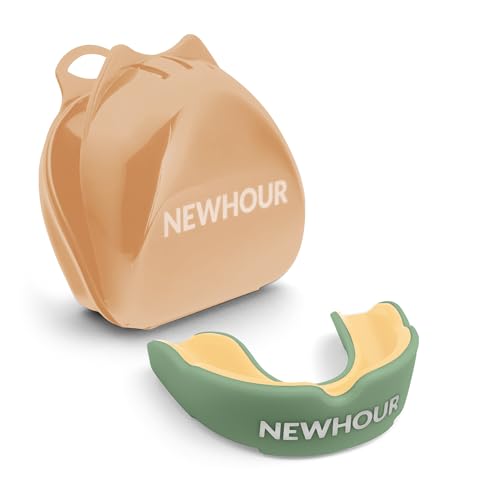 Newhour Mouth Guard Boxing, Football, MMA, Muay Thai, Lacrosse and Hockey, Men and Women Mouthguard for Adults and Kids with Protective Breathable Case, Protector Bucal para Boxeo (Basil)