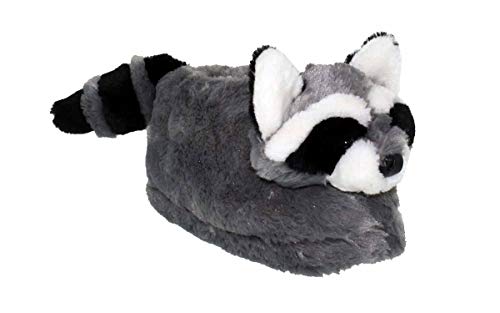 Happy Feet Slippers Raccoon Animal Slippers for Adults and Kids, Cozy and Comfortable, As Seen on Shark Tank (Small)