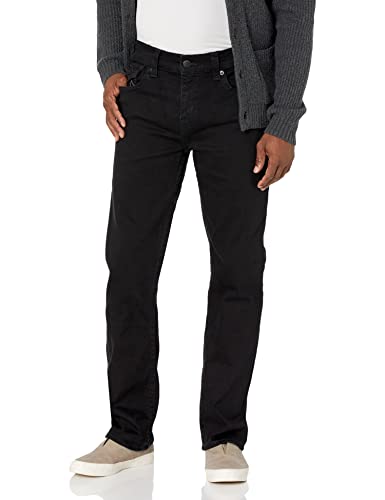 True Religion mens Ricky Straight Leg Jeans, Body Rinse Black, 34W x 32L US