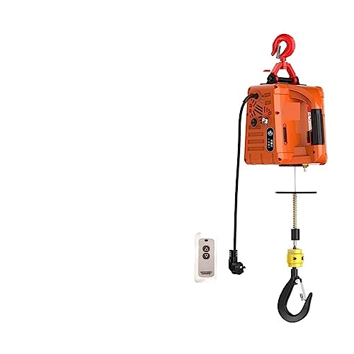 High Pulling Power Winch, Electric Hoist Lift Portable Crane, 100-500KG Upgrade Electric Winch with Remote Control, Steel Wire Rope Lifting Hoist DIY Hoist Use, Easy to Use and Control
