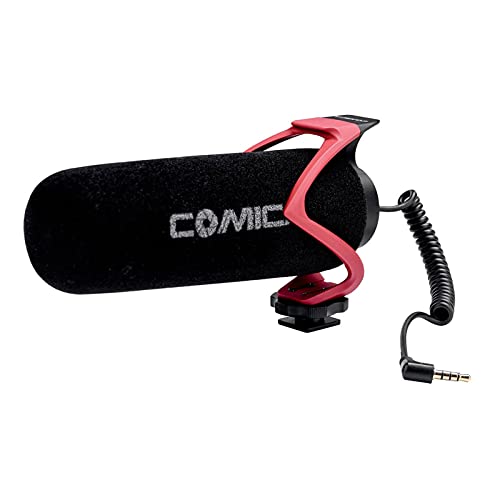 BORTT CVM-V30 LITE CVM-V30 LITE Microphone with Super-Cardioid Polar Pattern Cold-Shoe Design Condenser MIC for Smartphone Camera Red