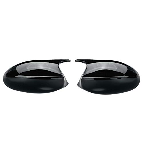KYYET Compatible with BMW E90 E91 E92 E93 PRE-LCI Gloss Black M3 Style Side Mirror Cover Cap