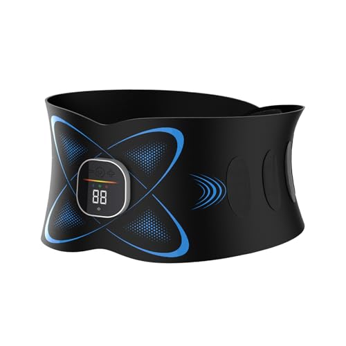 Ab Stimulator Muscle Toner, Abs Stimulator Abdominal Massage Belt with Heat for Belly Fat Burning & Cellulite Melting & Stomach Smooth Firming, Lower Back Massager for Women Men Pain Relief Gifts