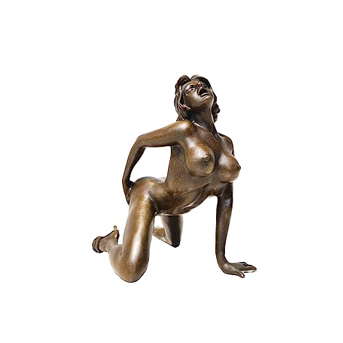 R REALONG Nude Female Bronze Sculpture - Sexy Naked Woman &Naked Busty Beauty Girl Figurine,Love Bronze Statue and Sculpture Ornament for Home Decor Artistic Collection or Gifts (9.8")