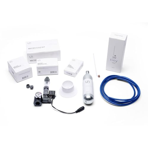 Ultum Nature Systems Micro CO2 Complete Kit – CO2 System w/Regulator, Solenoid, Bubble Counter, 95g Cylinder, 5Ft Black Tubing, and Diffuser for Aquarium Plants and Nano Aquascaping Planted Tank - 7Pc