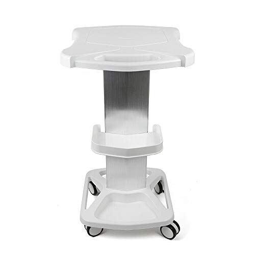 Salon Trolley, Salon Special Cart, Aluminum Alloy Trolley Mobile Stand Assembled For Ultrasonic Cavitation RF Machines Salon Spa Beauty Tattoo Cart Rolling Trolley Hair Instrument Storage Tray (White)