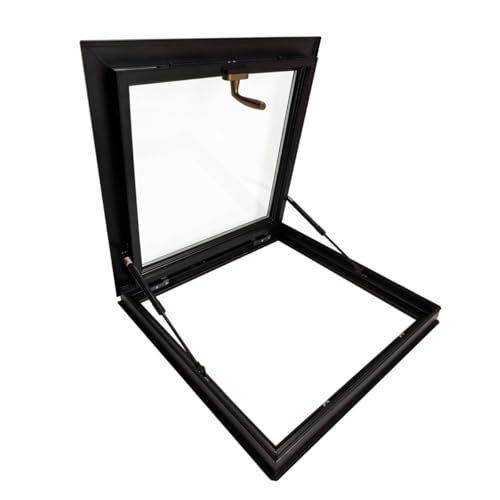Skylights & Roof Windows;Skylight Window - Square/Rectangle;Roof Skylights;Manual Ventilation Partition Mounted Skylight,Aluminium Alloy + Double Glass Skylight (5 Size) (25.6"×25.6")