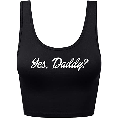 Dirty Girl Undies Yes Daddy? Crop Top (Medium) Black