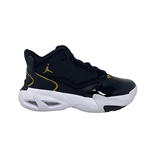 Nike Air Jordan Max Aura 4, Black/Metallic Gold-White, 10 M US