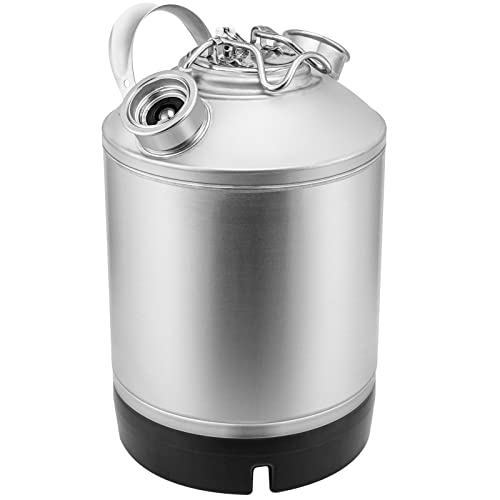 2.5 Gallon Cleaning Keg, Dual Head-Sankey D Ports, Wash Out Keg with Rubber Base for Beer Lines Cleaning