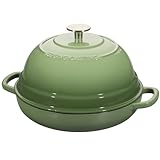 EDGING CASTING Enameled Cast Iron Dutch Oven Pot with Lid, Round Bread Oven for Homemade Sourdough Bread Baking, 6 Quart, Pistachio Green