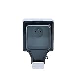 Waterproof Outdoor Wall Switch,Power Outlet Rated Voltage110V~ 250V 1 Gang Soc-ket (Size : 110-250V, Color : Israel 16A)