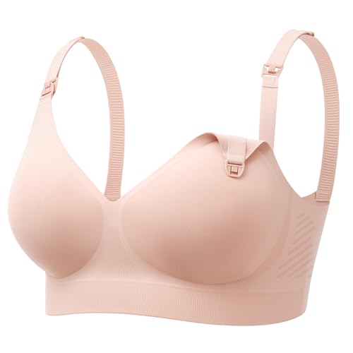 Momcozy CoolFit Nursing Bras for Breastfeeding, Ultra Stretch Seamless Jelly Strip Maternity Bra, Cooling Wireless