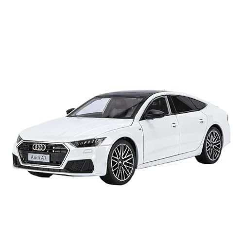 1 24 for Audi A7 Alloy Car Model Diecast Vehicles Simulation Model Car Enthusiasts Collection Home Decoration Gift Simulation Vehicle Playset(White)