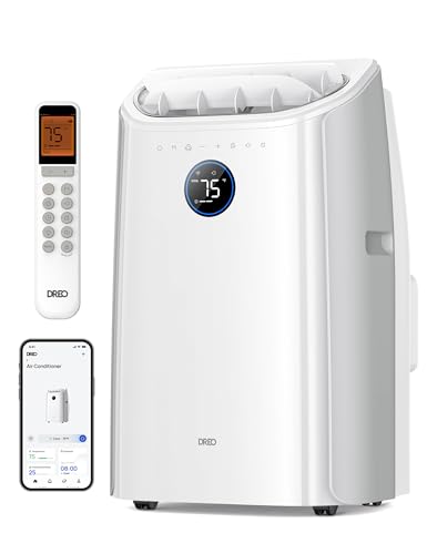 Dreo Portable Air Conditioners, 12000 BTU ASHRAE (8,000 BTU DOE) Smart AC Unit for Bedroom with Drainage-free Cooling, APP/Voice/Remote, Fan & Dehumidifier, Floor AC for Room Indoors, AC515S New