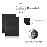 FERENLI 100Pcs Zipper Lock Self Seal Flat Pouch for Zip Aluminum Foil Lock Package Bag Coffee Food Storage Resealable Mylar Bags Heat Sealable Candy Reclosable Bags (10x15cm (3.9x5.9 inch), Black)