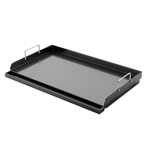 Utheer 25" x 16" Nano-Ceramic Nonstick Griddle for Gas & Charcoal Grills – Universal Flat Top with Grease Groove, Reinforced Ridges & High Sidewalls, Perfect for Healthy Cooking, Parties & Camping