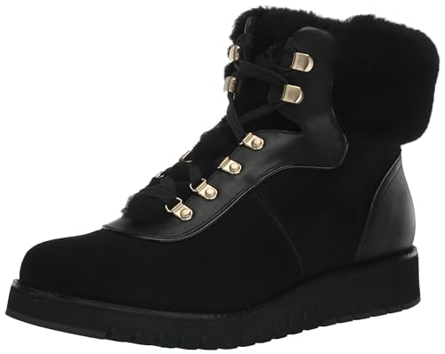 Cole Haan Women's Zerogrand Explore Upstate Hiker Chukka Boot, Black/Shearling/Black Water Proof, 7