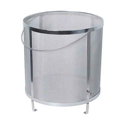 Gekufa Hop Spider Strainer Wine Beer Hop Filter 300 Micron Mesh 304 Stainless Steel Brewing Hopper for Homebrew (13.8×13.8 inch)