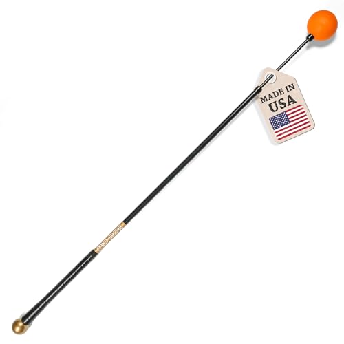 Orange Whip Mid-Size Golf Swing Trainer Aid for Improved Rhythm, Flexibility, Balance, Tempo, Swing Plane, and Strength, Patented and Made in USA, 43.5"