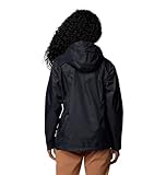 Columbia Womens Arcadia II Waterproof Rain Jacket, Black, Large