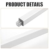 CroBlissful 2 Pcs White Bathroom Towel Bars Replacement Square Rod 24 Inch Plastic Wall Mount Spring End Towel Rod for Kitchen Bathroom, Made to Be Cut to a Desired Length(24 Inch,White)