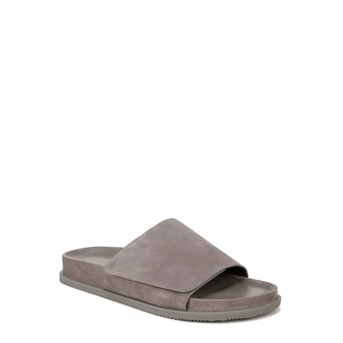 Vince Mens Del Rey Slide Sandal Smoke Grey Suede