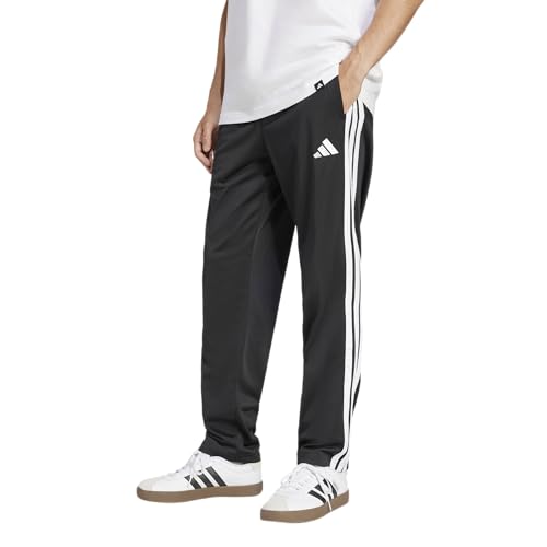 adidas Men's Tall Size 3-Stripes Tricot Opem Hem Track Pants, Black