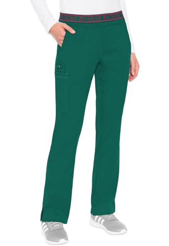 Med Couture Women's Yoga Pull-On Pant with 7 Pockets Ultra-Soft Rib-Knit Waistband and 2-Way Stretch Technology - MC7739, XL, Hunter Green