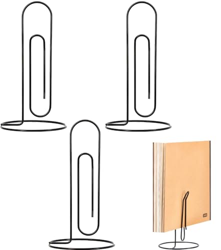 4 Pack Large Paper Clip Memo Holder for Desk,Letter Holder,Paper Stand for Desk,Letter & Bill Storage,Mail Organizer Office Accessories Desktop Message Office Decor