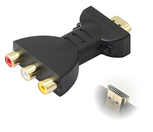 YAODHAOD HDMI-3RCA Adapter HDMI Male to 3 RCA Female Composite Video Audio VA Component Converter Adapter Suitable for HDTV DVD and Most LCD Projectors Device (Red, White, Yellow)