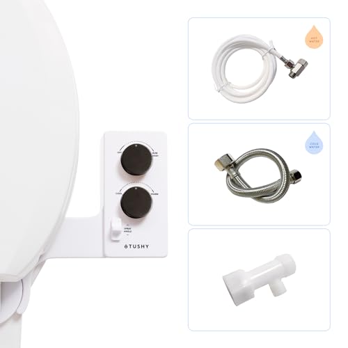 TUSHY 3.0 Spa Cool to Warm Water Bidet Attachment. Easy Universal Toilet Seat Install, Requires Sink Connection for Temperature Control. Fresh Self-Cleaning Clean Water, Gunmetal