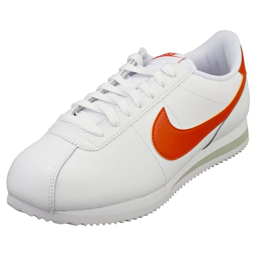 NIKE Men's Cortez Shoes, White Jade Horizon Orange Fire Pit, 8