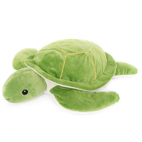 WEIGEDU Large Weighted Sea Turtle Stuffed Animal Plush Toy with Embroidered Eyes and Removable Weight Pack - 28 Inches, 5 lb for Kids and Adults
