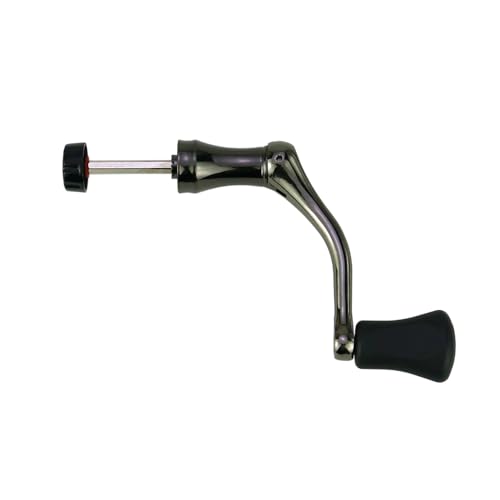 Fteysak Fishing Swivel Reel Handle, Metal Rocker Grip Fishing Swivel Reel Handle Grip, Full Metal, Grip for Spin Reel EVA Replacement Grip Parts-M