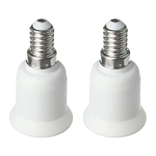 Bettomshin 3Pcs E14 to E27 Lamp Bulb Holder PBT Light Lamp Bulb Socket Adapter Heat Resistant White AC 100-240V 150 Degree