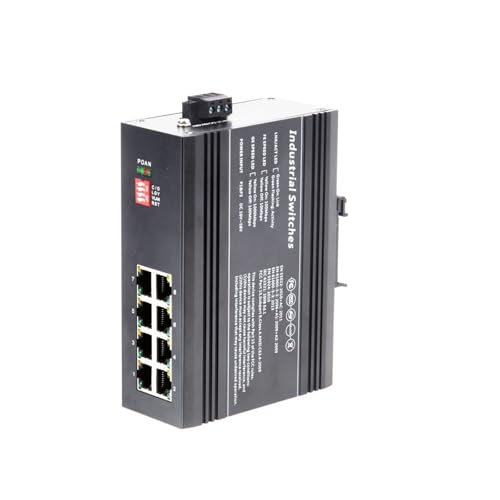BAISULI Industrial Din Rail Switch Gigabit Ethernet 10/100/1000M 8Port Industrial Fiber Optical Switch Unmanaged 8Port Fiber Switch(608GEP)