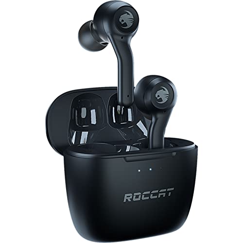 ROCCAT Syn Buds Air True Wireless Earbuds for Mobile Gaming with Dual-Microphones, for Nintendo Switch, Windows, 7, 8.1, 10, 11, Mac, iPad, and iPhone – Black