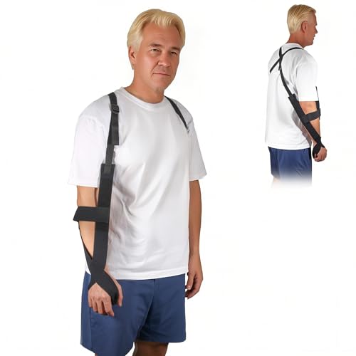 5702957 Arm Sling, Adjustable Shoulder Strap with 4-Lab Lock, Breathable Fabric for All-Day Comfortable, Black (Large: Height 5'10"-6'4", Weight 180-235 lb.)