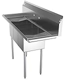 KoolMore - SC101410-12B3 3 Compartment Stainless Steel NSF Commercial Kitchen Sink with Right and Left Drainboards - Bowl Size 10" x 14" x 10", Silver