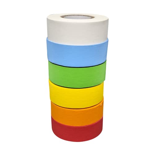 Science Lab Labeling Tape Variety Pack Including White, 500" Length x 3/4" Width, 1 Inch Core [6 Rolls of Assorted Colors]