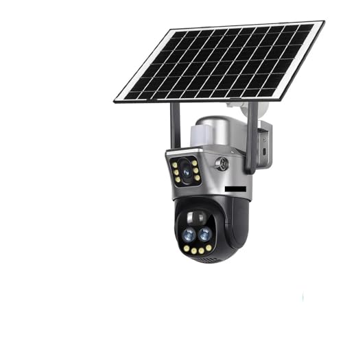 TWSYOXPR V380 Outdoor Security Camera 8MP 4K Dual Lens WiFi 4G Solar Powered 10X Zoom PIR Human Detection Night Vision CCTV(WiFi 10XZoom Add 32G)